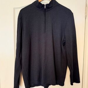 Adidas - Mens Black Quarter Zip Long Sleeve Pullover